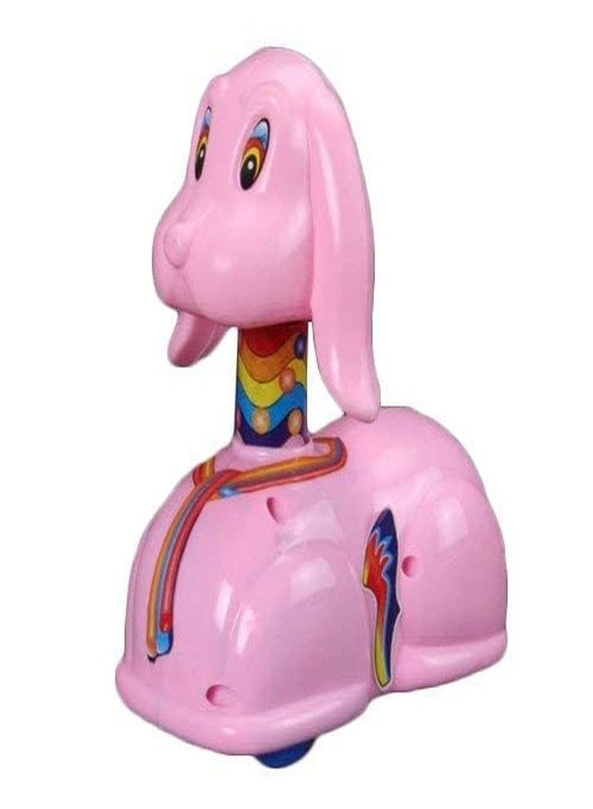لعبة TOYIQ Toys Push 'N' Go Brunoo Dog، لعبة ركوب وردية اللون بتصميم ملون - Image 1